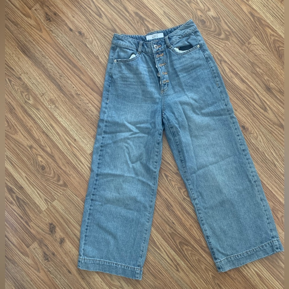 DYNAMITE DYNDNM sz. 24 High-Waisted Wide Leg Cropped 100% Cotton